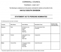 Hayle South Division